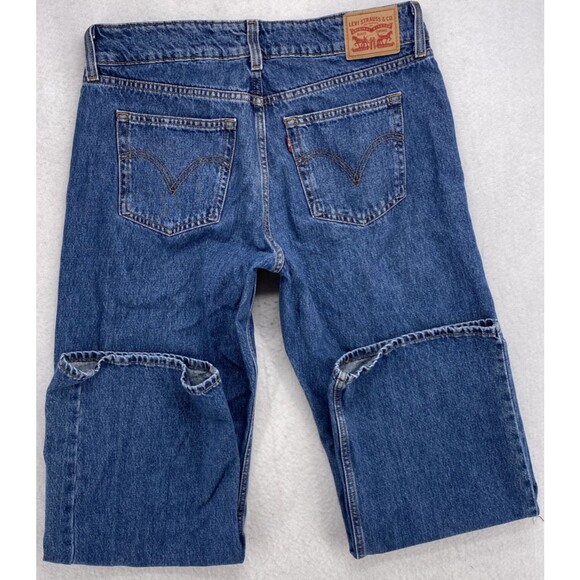 Levi's Superlow Jeans Women's Blue Denim Relaxed Fit W31 L32 Boot Cut Western - Picture 16 of 16
